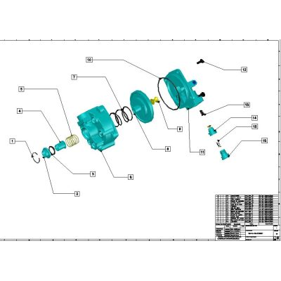 Plan d'assemblage de la pompe mécanique