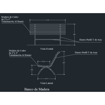 Banco de madera para espacio publico