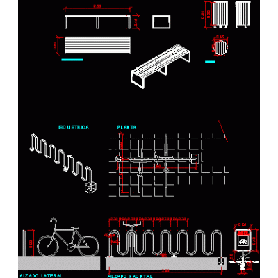 Bancas y Estacionamiento para Bicicletas