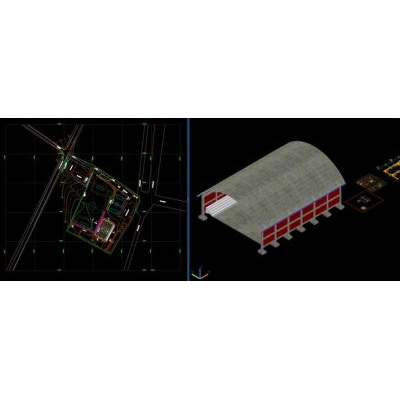 Plano estructura metalica losa deportiva 2d - 3d
