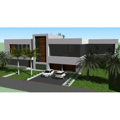 Vivienda unifamiliar moderna 3d skp