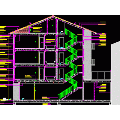 Seccion constructiva edificio pb y 3 pisos