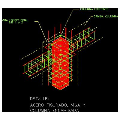 Encamisado de una columna de concreto en concreto