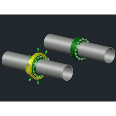 Brida y anillo de retención 3d