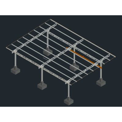Techumbre metalica realizda en autocad 3d