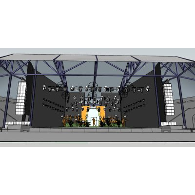 Escenario con Iluminación y Equipamiento Completo