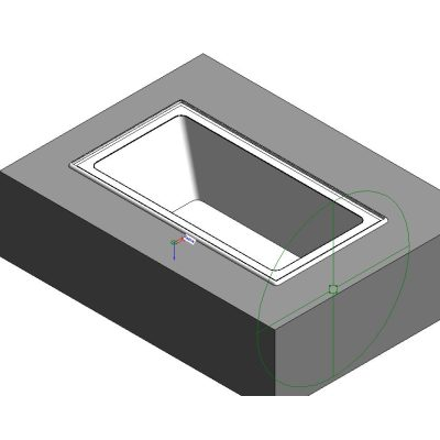 Rectangular Built-In Bathtub with Hydromassage
