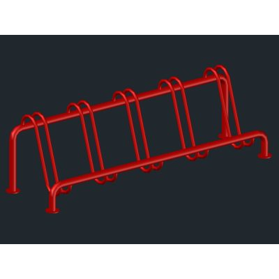 Estructura metalica para estacionar bicicletas en 3d