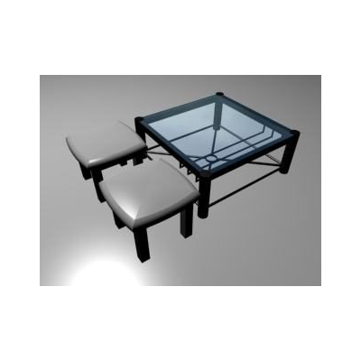 Modern Table with Integrated Benches
