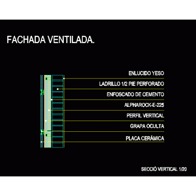 Detalle fachada ventilada