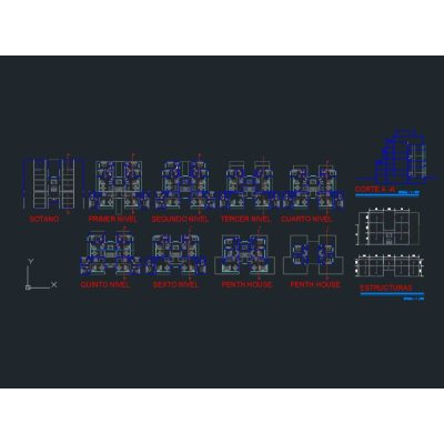 Planos de Edificio Multifamiliar de Seis Niveles