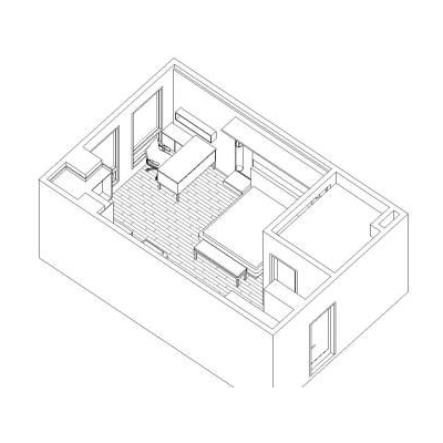 Habitacion de hotel en revit