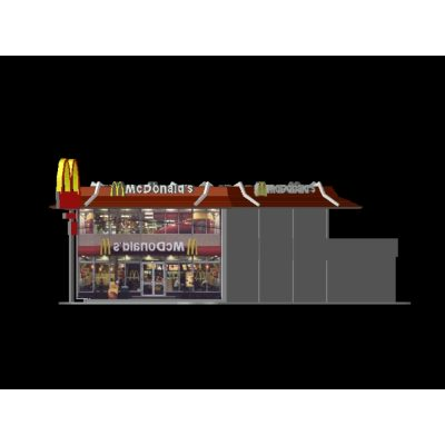 Perspectiva estructural de un restaurante Mc Donalds