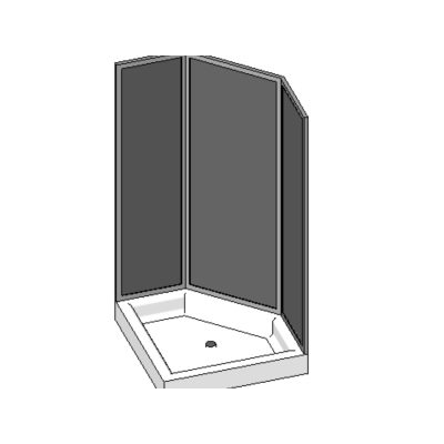 Ducha esquinera realizado en revit