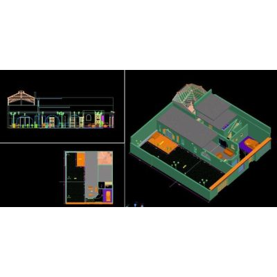 Techo de madera 3d