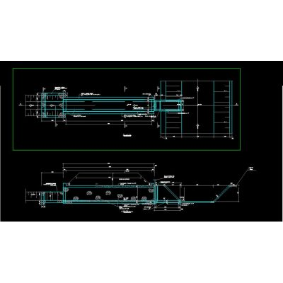 Plano de toma lateral de un canal rectangular
