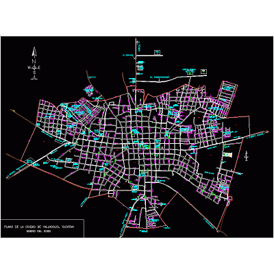 Mapa valladolid; yucatan