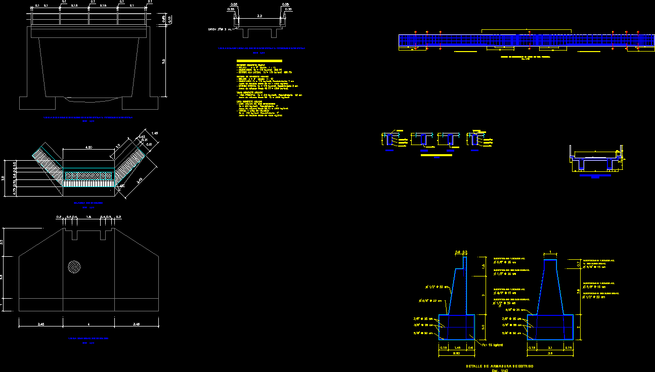 Structural Design of 9.5 M Span Bridge in DWG | CAD library