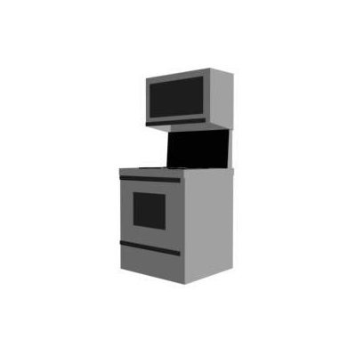 Cocina con extractor 3d