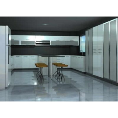 Cocina en departamento 3d