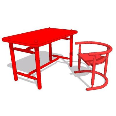 Silla y mesa de estudio