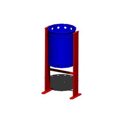 Recipiente publico de basura en 3d