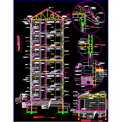 Corte cosntructivo edificio 7 pisos