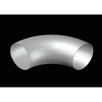 Codo 90 30 diametro radio largo 3d