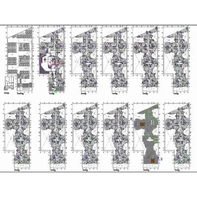Planos Detallados de Edificio Multifamiliar de 10 Pisos
