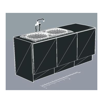 Lavaplatos - mueble - 3d