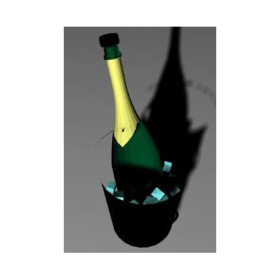Botella de champan 3d