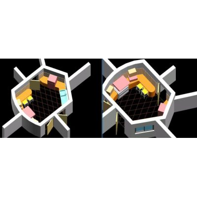 Diseno Octogonal para Cocina Compacta