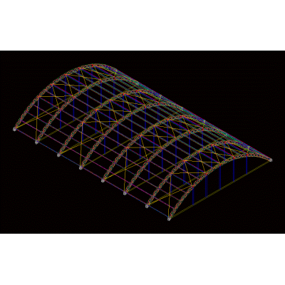 Plano 3d techo metalico