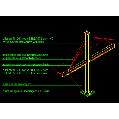 Detalhe esturuta cobert. - detalles de estructura metalica