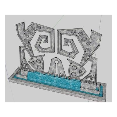 Fuente de agua 3d