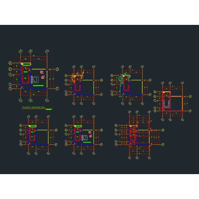 Plans in autocad of a bedroom p