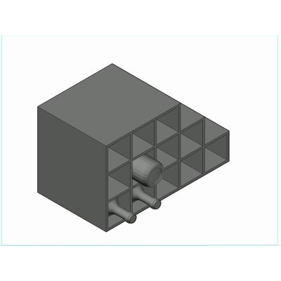 Shelf to place 3d bottles with materials
