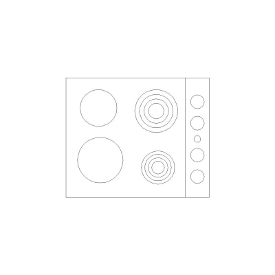 Cocina Vitroceramica Con 4 Fuegos, Mod 5