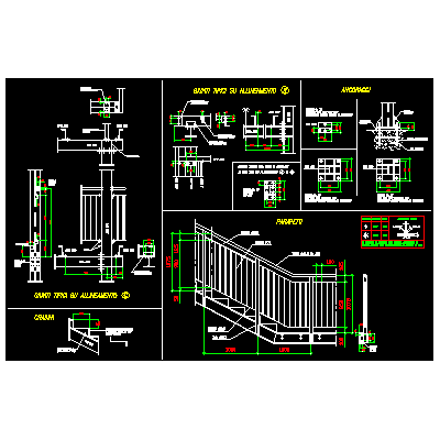 Escalera de seguridad de acero - detalles constructivos