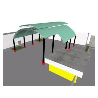 Cobertura metalica 3d