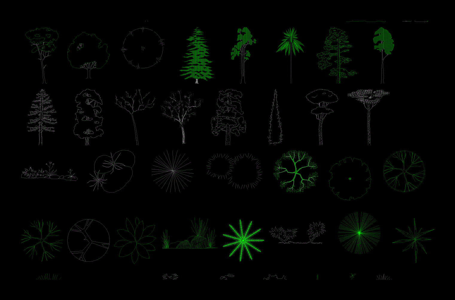 Bloques De Arboles En Dwg Librería Cad