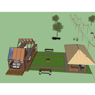 Cabanas en madera tipo alpina con jacuzzy y zona bbq