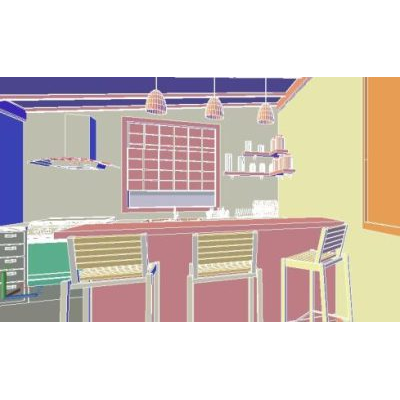 Cocina rustica 3d