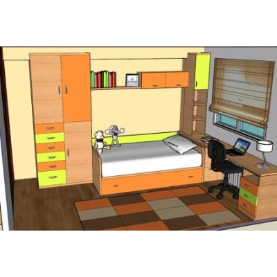 Dormitorio juvenil en 3d