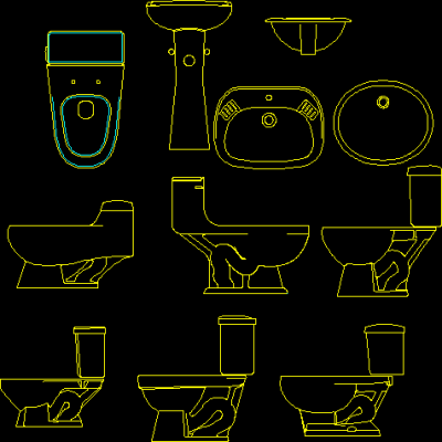Bloques de Sanitarios y Accesorios