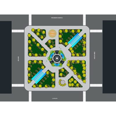 Alternativa de diseno - urabano de plaza central .