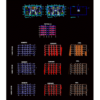 Diagrama de porticos de 5 pisos