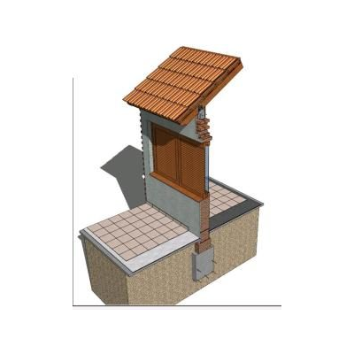 Detalle constructivo de teja francesa 3d