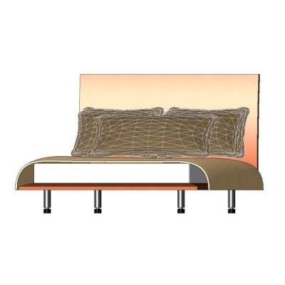 Cama Doble Moderna 3D