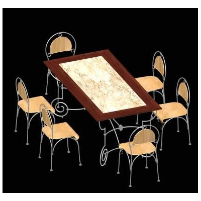 Wrought iron and 3D glass table game -